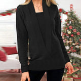 Fake Two Piece V-Neck Sweaters