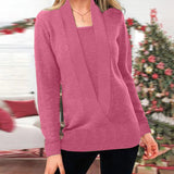 Fake Two Piece V-Neck Sweaters