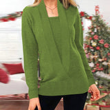 Fake Two Piece V-Neck Sweaters