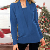 Fake Two Piece V-Neck Sweaters