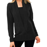 Fake Two Piece V-Neck Sweaters