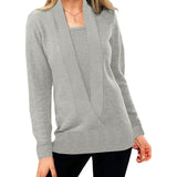 Fake Two Piece V-Neck Sweaters