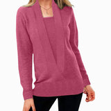Fake Two Piece V-Neck Sweaters