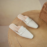 Flat Chunky Leather Mules