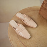 Flat Chunky Leather Mules