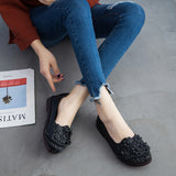 Floral Comfort Mom Leather Shoes
