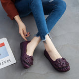 Floral Comfort Mom Leather Shoes