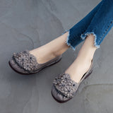Floral Comfort Mom Leather Shoes