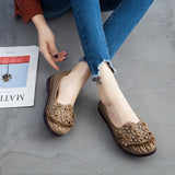 Floral Comfort Mom Leather Shoes