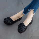Floral Comfort Mom Leather Shoes