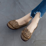 Floral Comfort Mom Leather Shoes