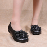 Floral Leather Flats For Mom