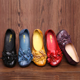 Floral Leather Flats For Mom