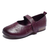 Flower Pattern Leather Shoes