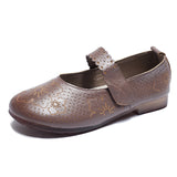 Flower Pattern Leather Shoes