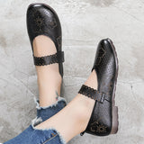 Flower Pattern Leather Shoes