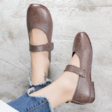 Flower Pattern Leather Shoes
