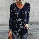 Geometric Print Long Sleeve T-Shirt