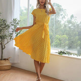 Hilary Spot Dress - Yellow
