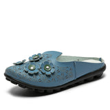 Hollow Out Covered Toe Loafers With Floral