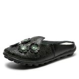 Hollow Out Covered Toe Loafers With Floral