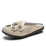 Hollow Out Covered Toe Loafers With Floral