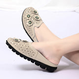 Hollow Out Covered Toe Loafers With Floral