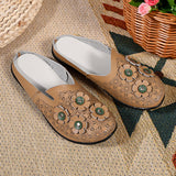 Hollow Out Covered Toe Loafers With Floral