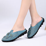Hollow Out Covered Toe Loafers With Floral