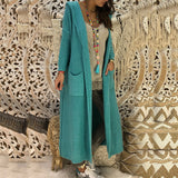 Hooded  Knitted Long Cardigan Outwear