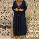 Hooded  Knitted Long Cardigan Outwear