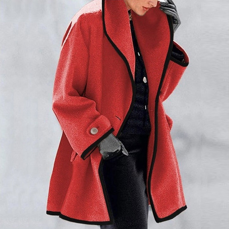 Women's color block wool coat on sale