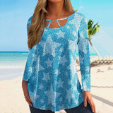 Irregular Neckline Long-sleeve T-shirt