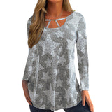 Irregular Neckline Long-sleeve T-shirt