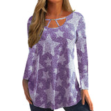Irregular Neckline Long-sleeve T-shirt