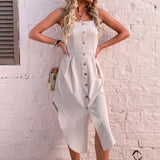 Kimberley Linen Dress-Apricot