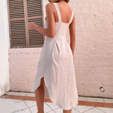 Kimberley Linen Dress-Apricot