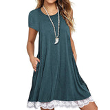 Lace Panel Crew Neck Comfort Dress