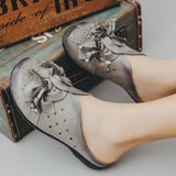 Leather Cutout Flat Mules