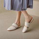 Leather Cutout Leather Mules