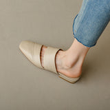 Leather Cutout Leather Mules