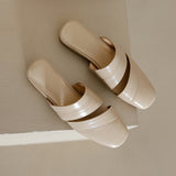 Leather Cutout Leather Mules