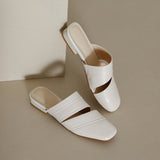 Leather Cutout Leather Mules