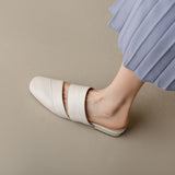 Leather Cutout Leather Mules