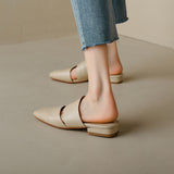 Leather Cutout Leather Mules