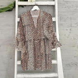 Leopard Print V-Neck Loose Dress