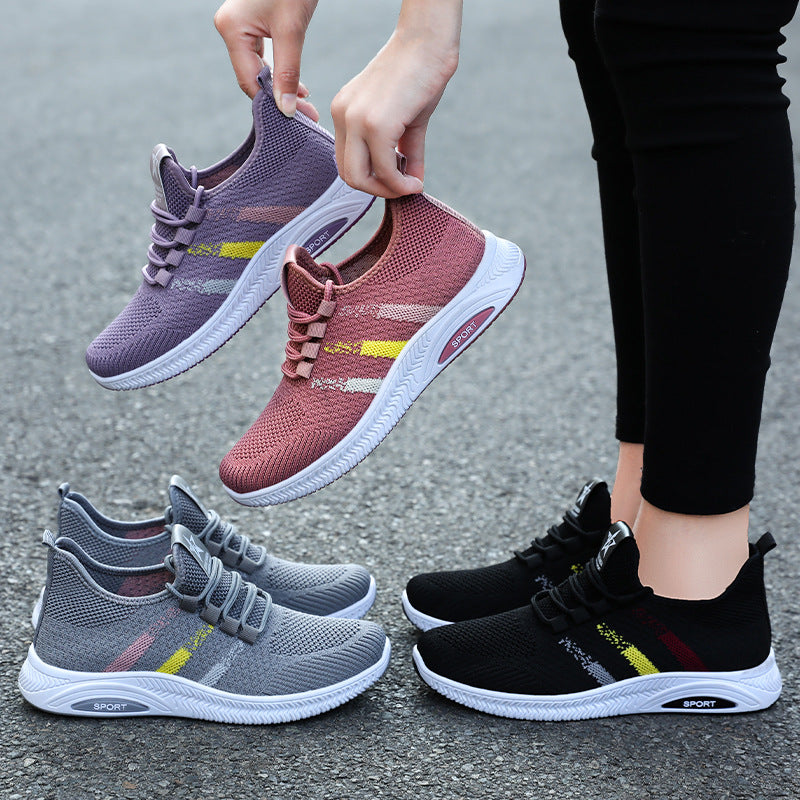 Stylish Round Toe Lace Up Sneakers