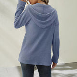 Long Sleeve Button Hooded Sweater
