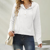 Long Sleeve Button Hooded Sweater