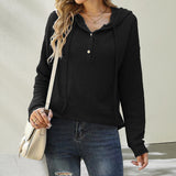 Long Sleeve Button Hooded Sweater